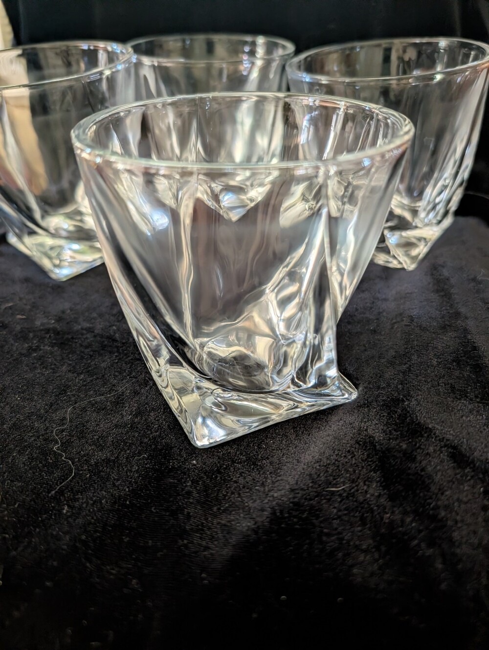 Mikassa Clear Crystal-Style Square Whiskey Glass - Set of 4
